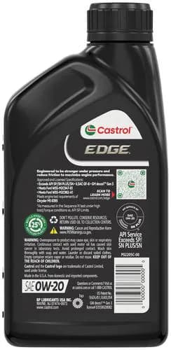 Castrol Edge Full Synthetic Motor Oil 0W-20 1 Quart - Image 3