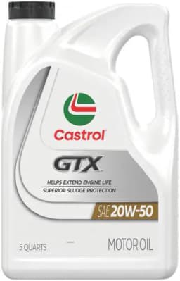 Castrol GTX Conventional Motor Oil 20W-50 5 Quart - Image 1