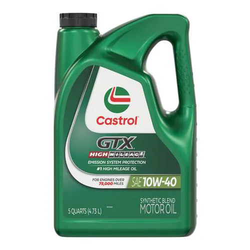 Castrol GTX High Mileage Synthetic Blend 10W-40 Motor Oil 5 Quart
