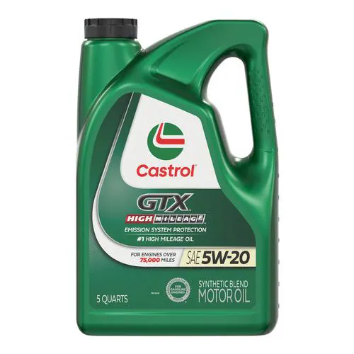 Castrol GTX High Mileage Synthetic Blend 5W-20 Motor Oil 5 Quart