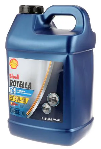 Shell Rotella T6 Full Synthetic Motor Oil 15W-40 2.5 Gallon