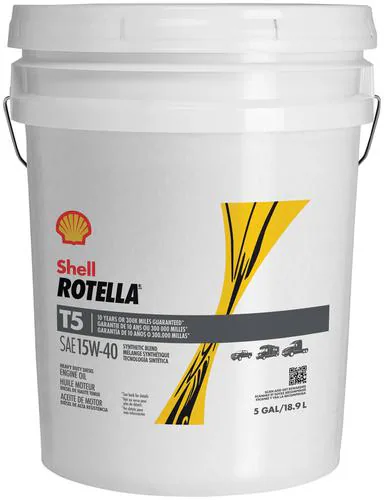 Shell Rotella Synthetic Blend 15W-40 Diesel Motor Oil 5 Gallon