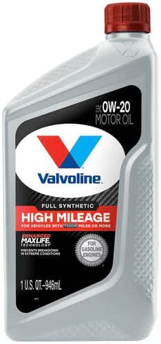 Valvoline Full Synthetic High Mileage with MaxLife Technology 0W-20 Motor Oil 1 Quart