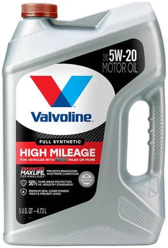 Valvoline Full Synthetic High Mileage with MaxLife Technology 5W-20 Motor Oil 5 Quart